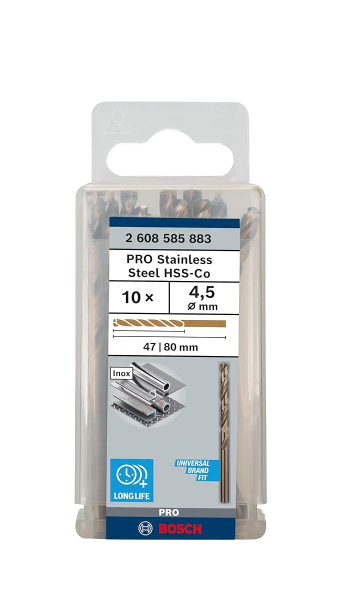 بوش علبة بنط كوبلت بوش للتخريم في الاستانلس 10 قطع قطر 4.5 مم – Bosch 2608585883 - Image 2